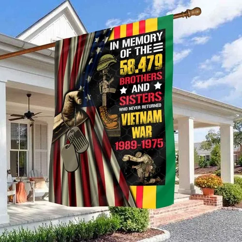 In Memory of the 58479 Brothers and Sisters Vietnam Who Never Graden Flag XXH LLP LLX uui
