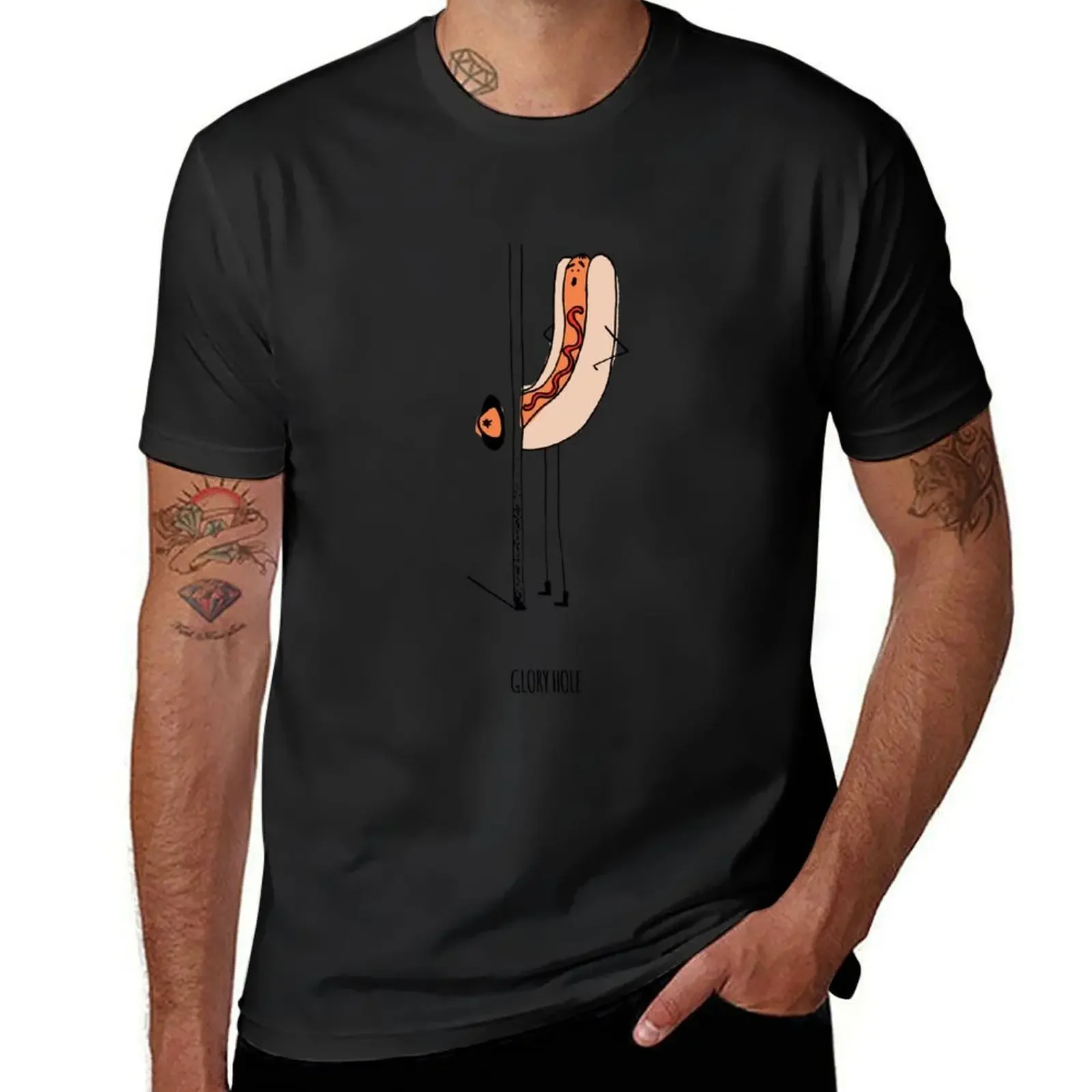 

Hot dog glory hole T-Shirt tops sweat men tshirt