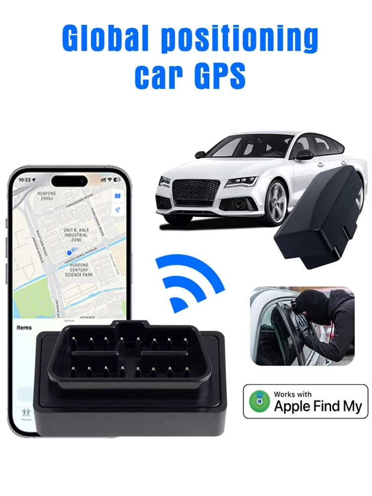 Traqueur GPS OBD avec trouver mon application pour dispositif Anti-perte Apple localisation en temps réel localisateur GPS Version enfichable système gratuit à vie