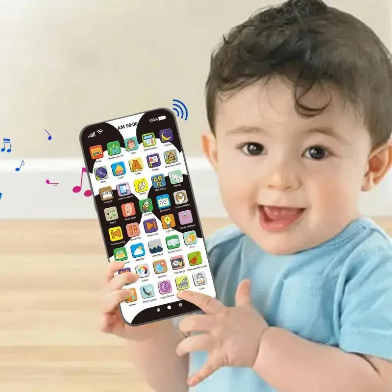 TOPMAYA Kids Toy الهاتف الذكي في وقت مبكر الهاتف المحمول مع ضوء شاشة تعمل باللمس الهاتف قابلة للشحن 10000 وظيفة المحتوى التعليمي Fo