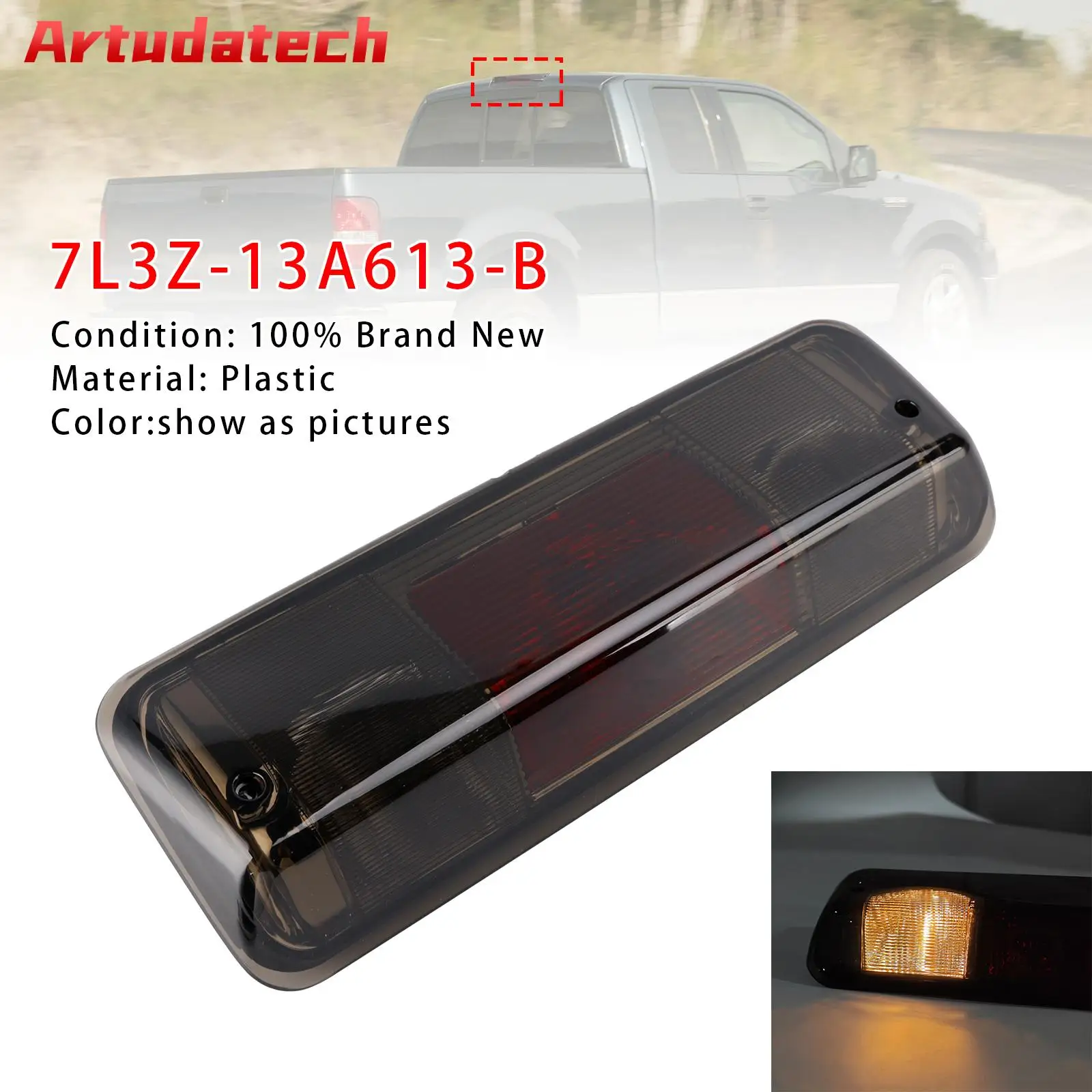 

Artudatech дымчатый светодиодный 3-й стоп-сигнал задний фонарь 7L3Z-13A613-B для FORD F150 2004-2008