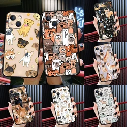 French Bulldog Beagle Dogs Pattern For iPhone 12 11 14 13 Pro Max Mini XS Max XR X SE 2020 6S 7 8 Plus Case Phone Back Cover
