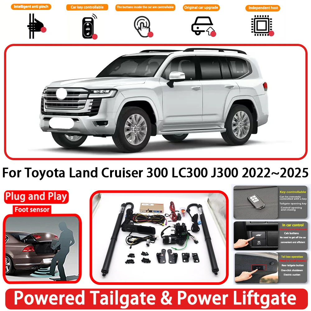for Toyota Land Cruiser 300 LC300 J300 2022~2025 Plug and Play Auto Powered Tailgate Power Liftgate Rear Trunk Opener System