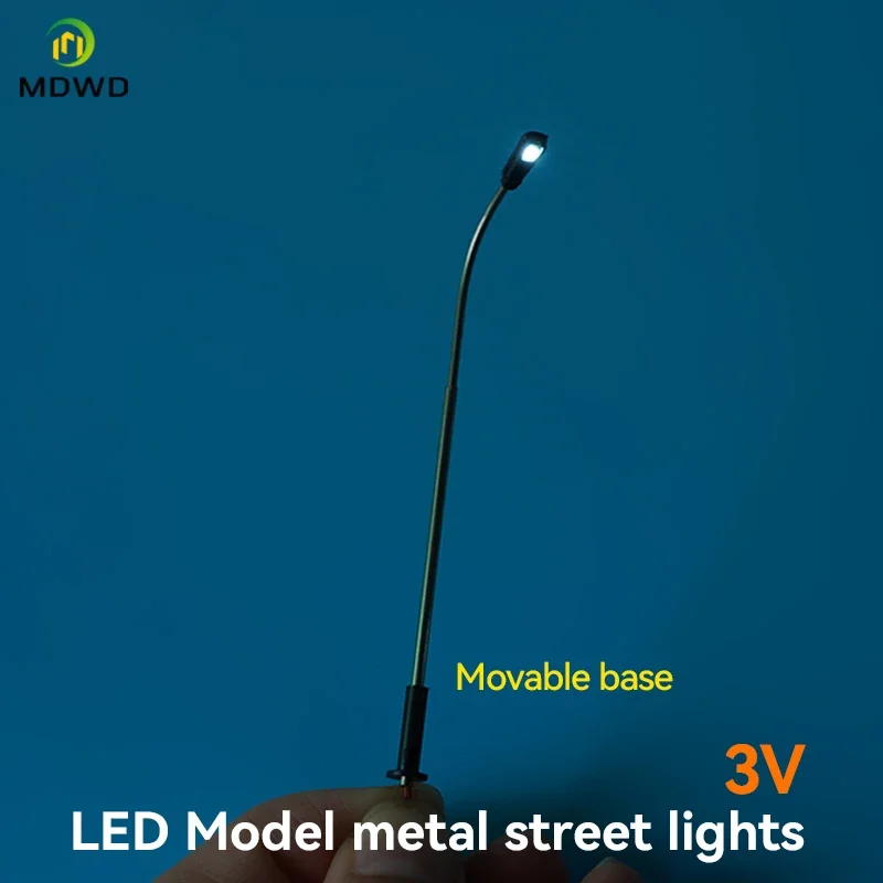 10pcs HO Scale Street Light 3V DIY LED Miniature Lights Head White/Warm White Light Railway Train Layout Lamp