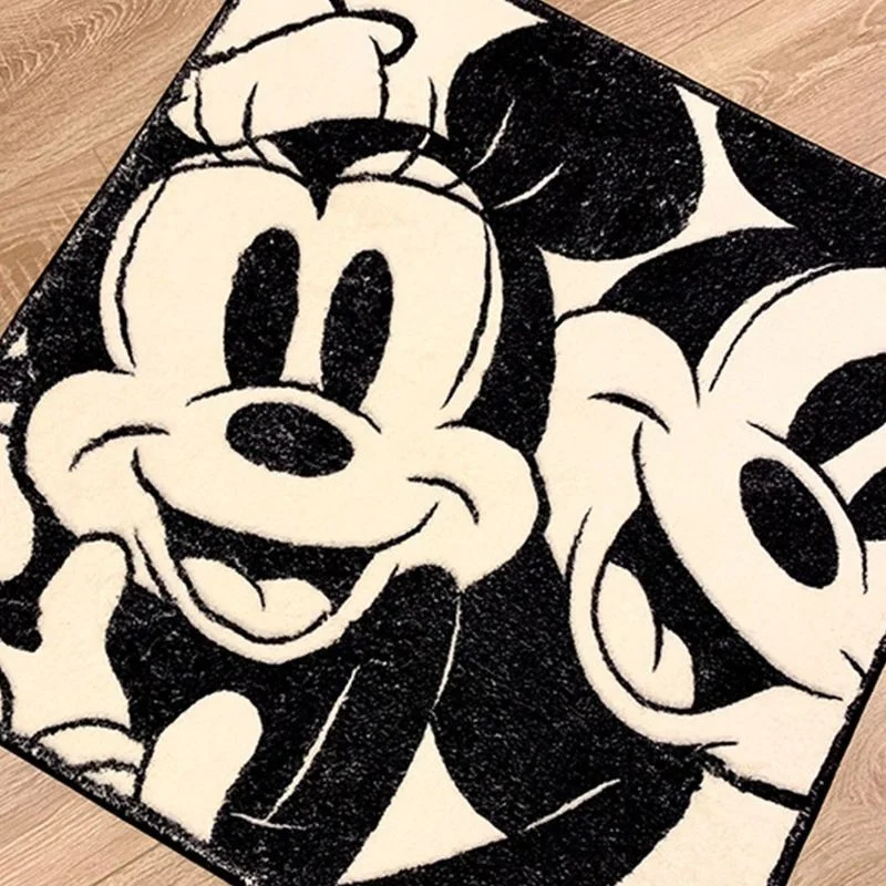 Disney Mickey Mouse Minnie Vintage Carpet Rug For Living Room Square Thick Long Pile Can Be Machine Washable Or Hand Washable