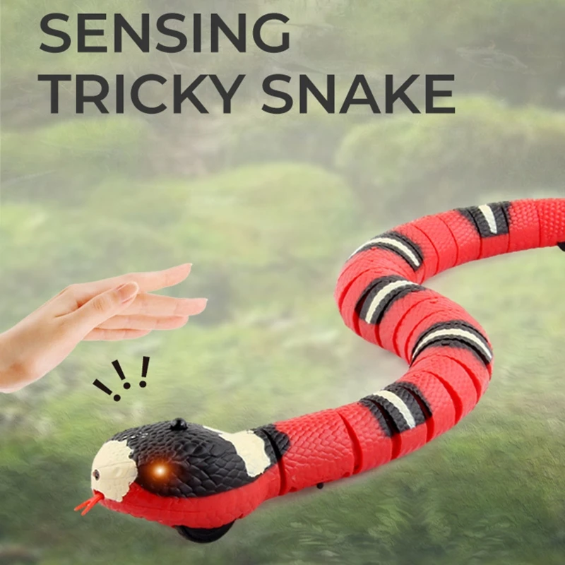 2024 New Electric Moving Snake Interactive Toys for Indoor Cats Realistic Wiggle Sensing Snakes Kitten Chasing Kickers Toy