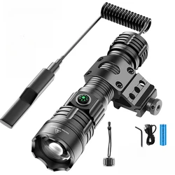 Professional Hunting Tactical Night LED Flashlight Long-Shot Powerful Waterproof Type-C Rechargeable Outdoor Portable Torch