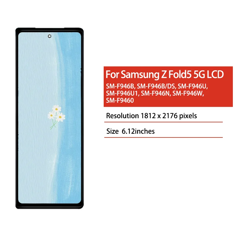 TFT LCD For Samsung Z Fold5 Z Fold 5 5G LCD Display Touch Screen Digitizer Assembly F946B F946U F9460 LCD Replacement