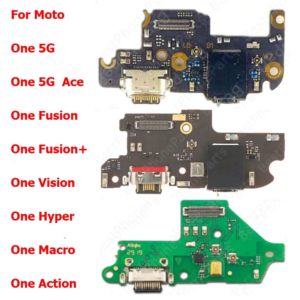 

Charging Port For Motorola Moto One 5G Ace Fusion Plus Vision Hyper Macro Action Charge Board Usb Connector Dock Plate Socket
