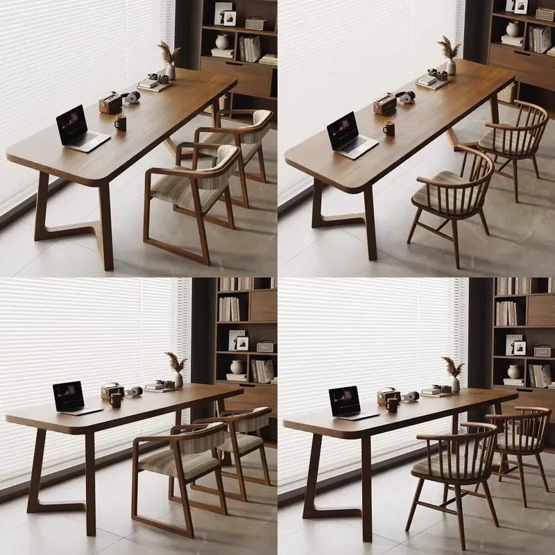 For Home Office Living Room Solid Wood Double Long Desk Modern Simple Computer Table Wall Mounted Calligraphy Desk for