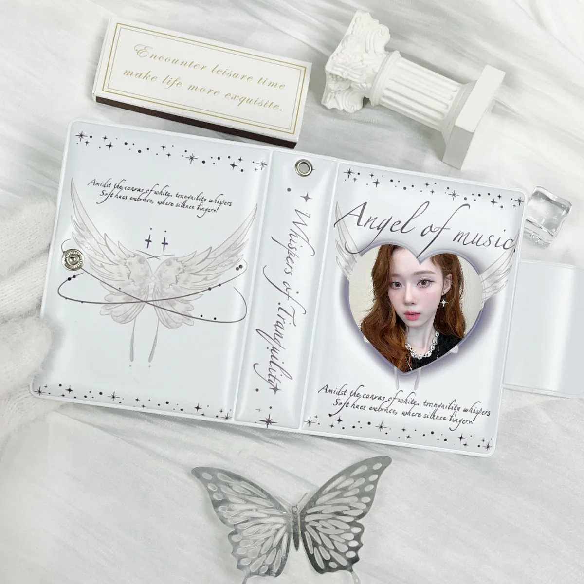 Angel Butterfly Wings Photo Small Card Bag Mini Album 3-3.5 Celebrity Album Cardbook Suitable for Celebrity Small Card Storage