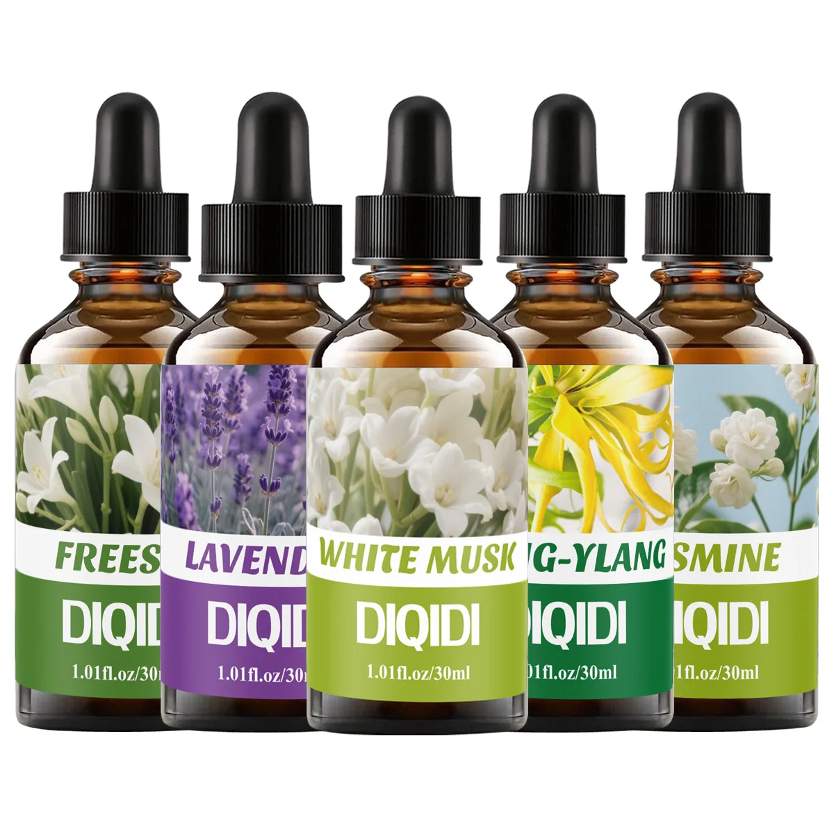 Aceites esenciales planos de 30 MP, lavanda, almizcle blanco, fresia, ylang-ylang, aceite esencial de jazmín, aceite de masaje, aceite puro, amplio rango