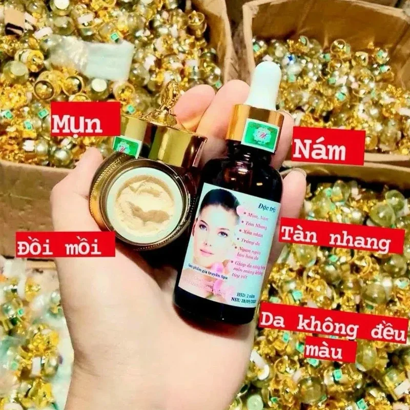 베트남산 미백 세트 콤보세럼페이스케미타이타오 얼굴 붓기 완화 여드름 제거 모공 축소