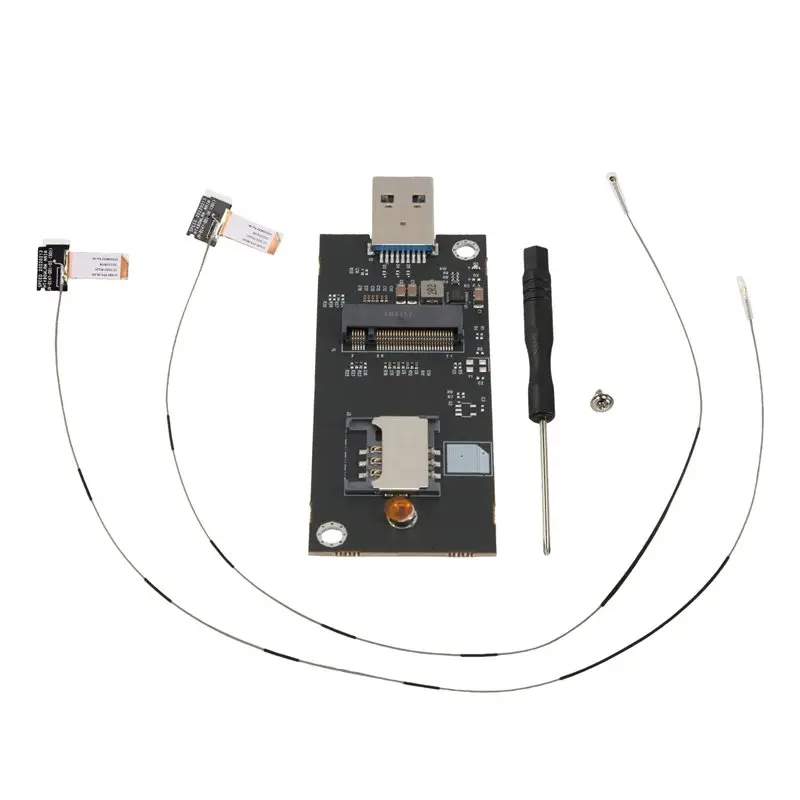 Reliable-NGFF Key-B To USB 3.0 Adapter Card+ 2X Antenna Wwan Module To USB Adapter Board Supports 3G/4G/5G NIC Card With SIM Slo