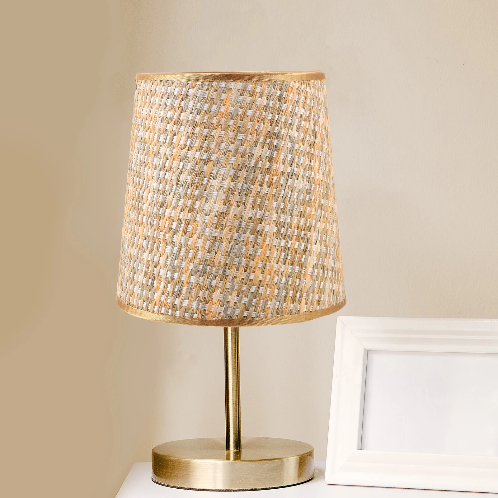 Small Lamp Shade Rattan Woven Lampshade Table Lamps Floor Light Clip On Fabric Cloth Chandelier Shades Lampshade Floor Light