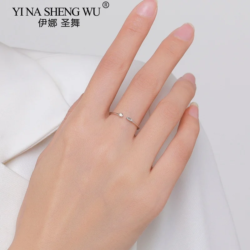 خاتم إصبع ذهبي 14 قيراط قابل للتعديل للنساء ، فضة إسترليني حقيقية ، بسيطة رقيقة ، شفافة ، مجوهرات زفاف ، هدايا في عيد الحب #4