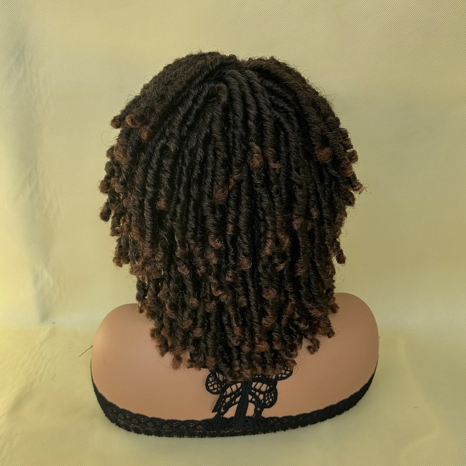 قصيرة الاصطناعية Dreadlock شعر مستعار الأفرو الكروشيه تويست خصلات الشعر المستعار للنساء السود مجعد الطبيعي لينة فو Locs شعر مستعار