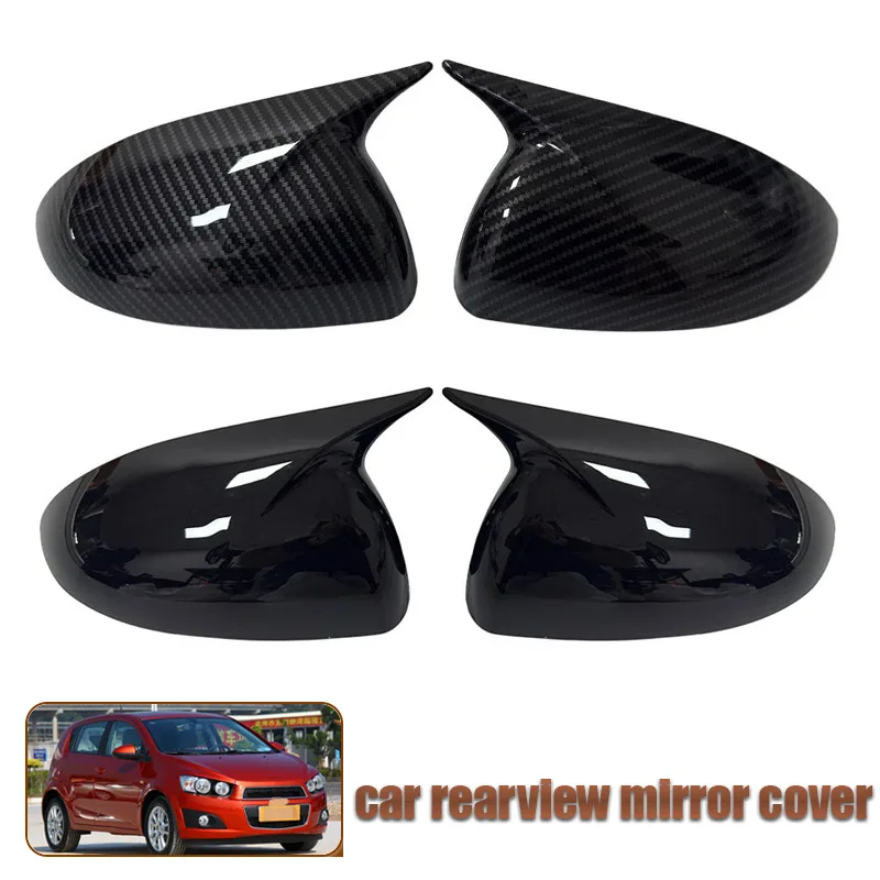 لـ 11-14 شيفروليه أفيو غطاء مرآة عكسي، غطاء مرآة الرؤية الخلفية على شكل قرن، والديكور الخارجي #1