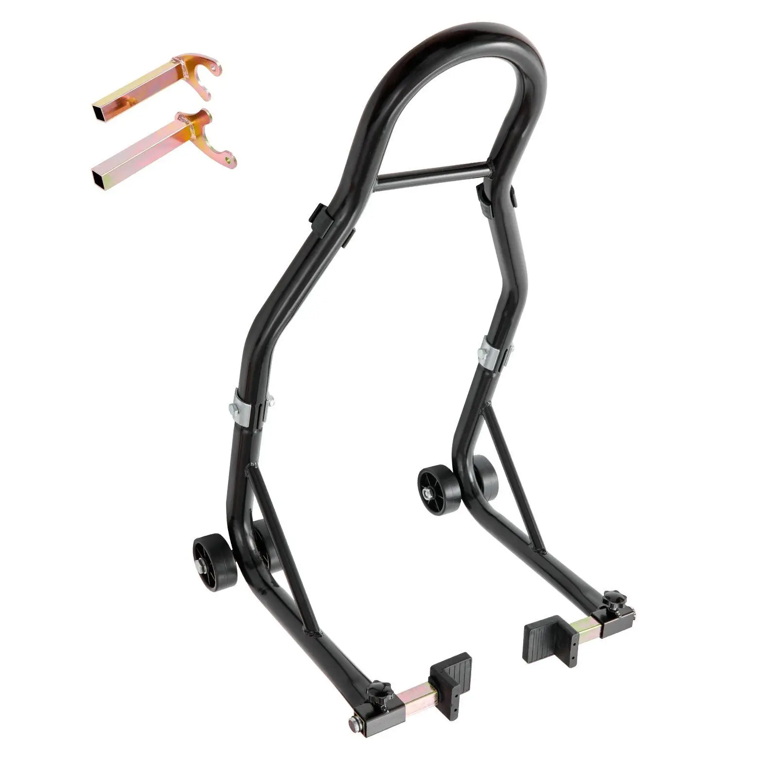 

Heavy Duty Motorcycle Rear Wheel Stand 850 lbs Capacity with U+L Fork Swingarm Spool Wheel Support Tire Repairing Tool