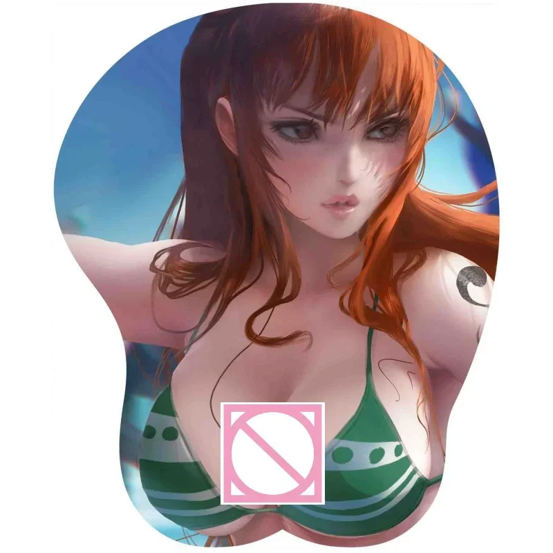 Alfombrilla de ratón con reposamuñecas, accesorio Sexy de una pieza, Nami, Anime, 3D, 6 tipos