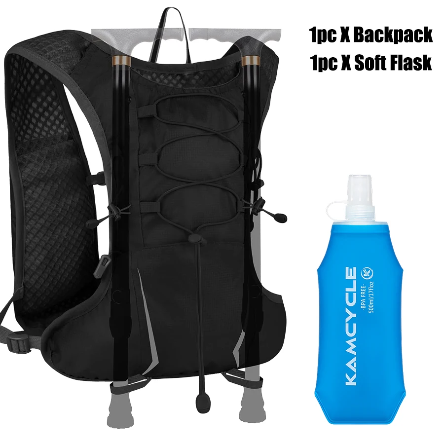 Running Vest with 500ML Soft Flask for Women Men Lightweight Hydration Backpack Running Backpack for Climbing Hikin