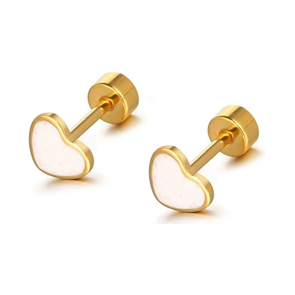 ZAKOL Titan-Ohrstecker mit Herz- und Liebesmotiv für Damen und Mädchen, 14 Karat vergoldet, hypoallergen, niedliches Knorpel-Tragus-Ohrzubehör – Detail 3