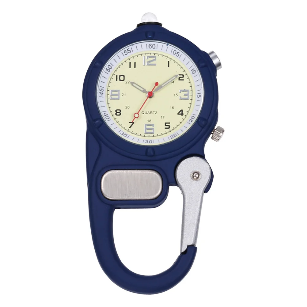 Multi-Function Alloy Clip Watch Luminous Led Light For Hiking Camping Outdoor Sports Portable Pocket Timepiece