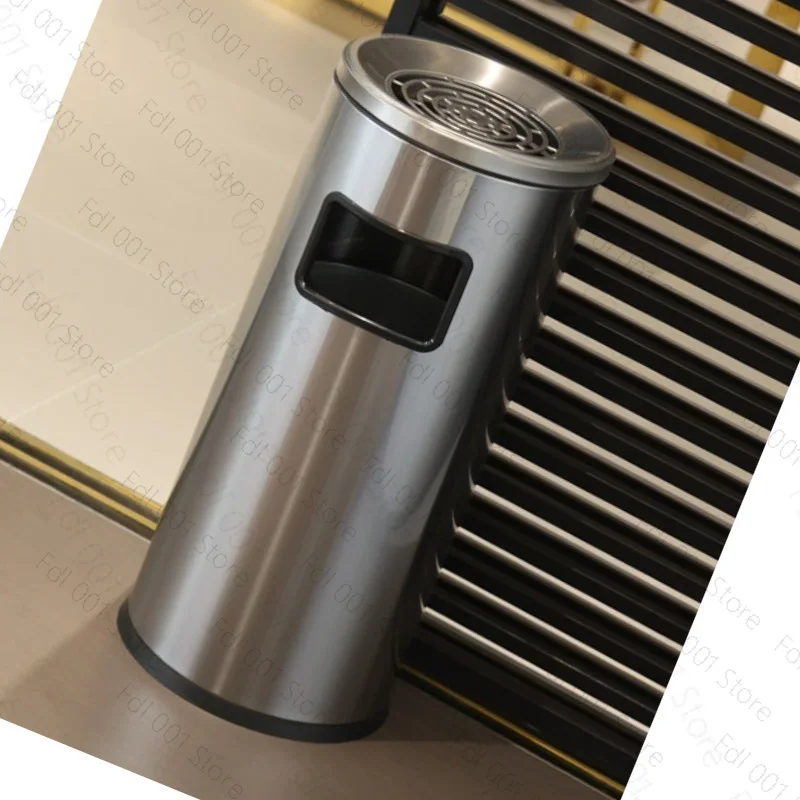 Suitable for Stainless Steel Hotel Lobby Trash Can, Bank Smoke Extinguisher with Ashtray Outdoor Smoking Area Elevator