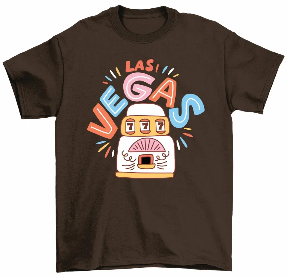 Las Vegas Slot Machine T-Shirt Casino Gambling Unisex Tee High Quality 100%Cotton Short Sleeve