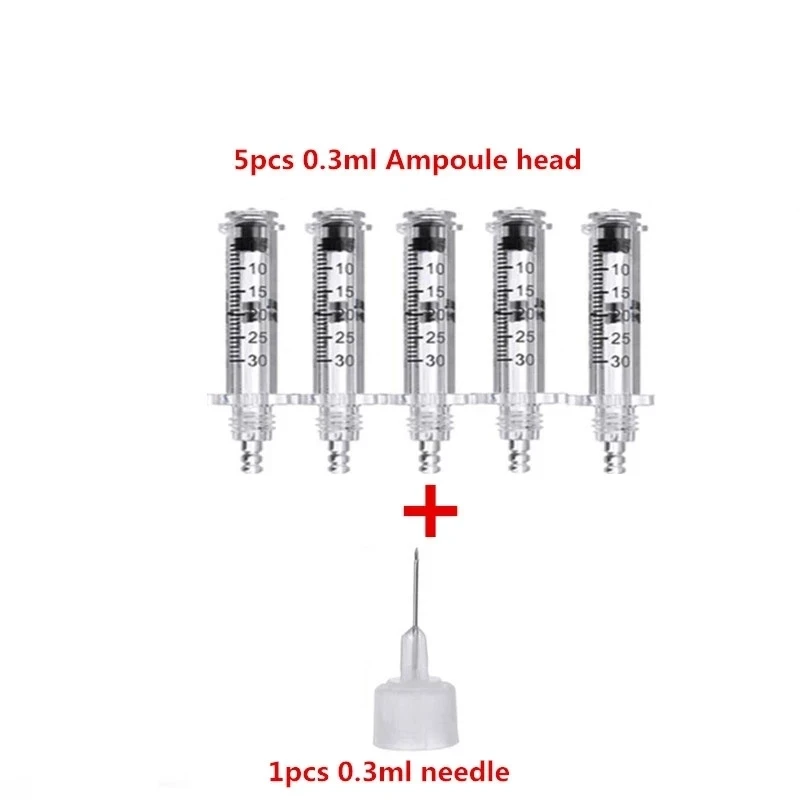 0.5ml/0.3ml Disposable Syringe Ampoule Head Needles Independent Sterile Package No Needle Lip Filler Syringes For Hyaluron Pen