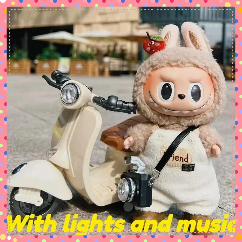 

Labubu Doll Mini Electric Motorcycle Doll Accessories Fun Cute With Lights and Music,DIY Kid Christmas Gift For Girl