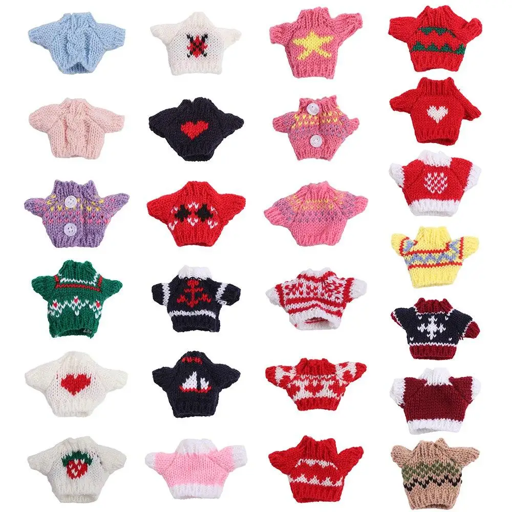 

Sweater Clothes Christmas Style Dolls Sweater Idol Dolls White/Red/Green BJD Doll Clothes 10cm Mini for 16cm/17cm Bjd Doll