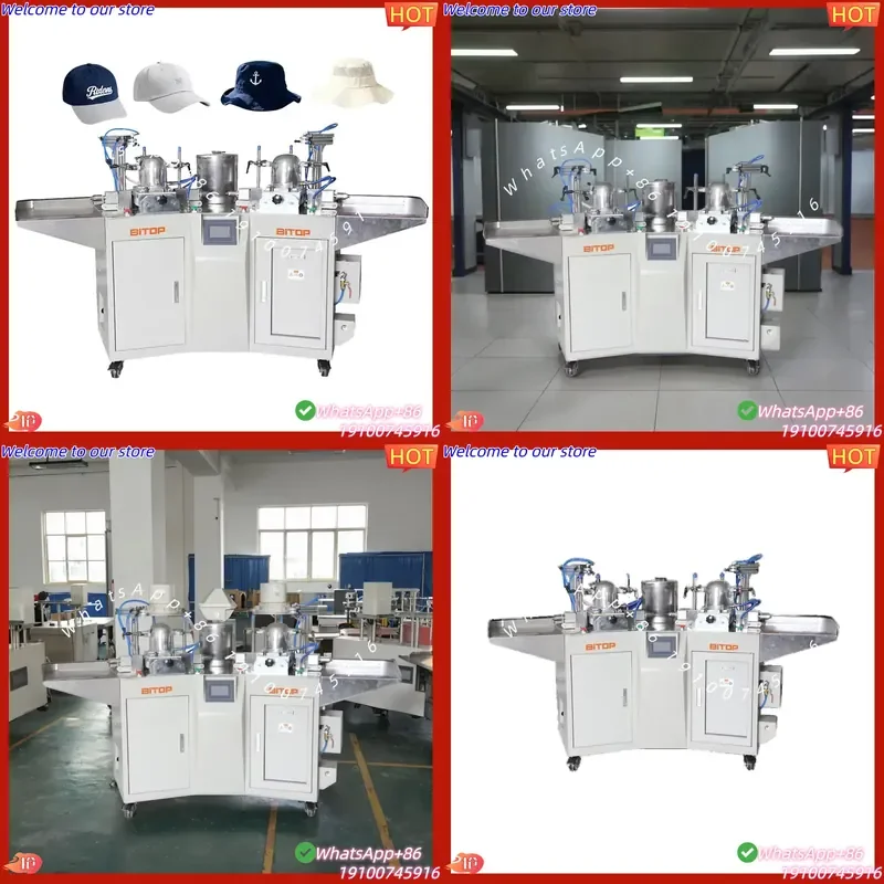 CE Certificate BT-02T Blocking Cap Making Machine Automatic Ironing Machine 2 Head for Caps
