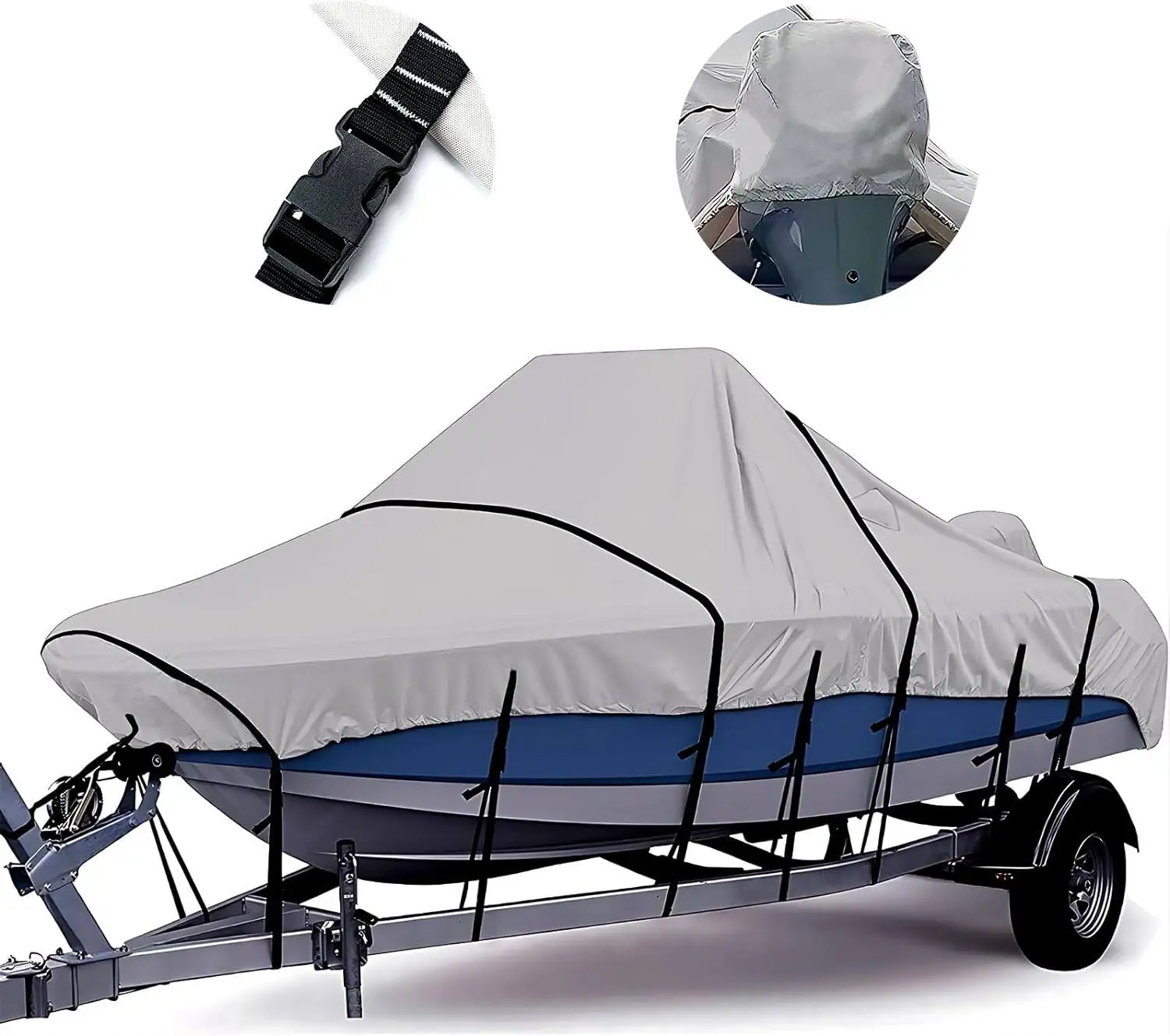 

Чехол для лодки от дождя и снега, из ткани Оксфорд 210D, серебристый, для скоростных катеров, прицепов, рыболовных лодок, V-образный.