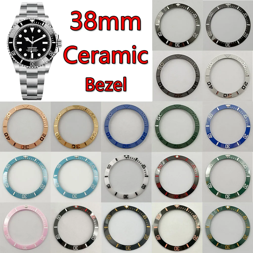 Goutent Cerâmica Assista Bezel Inserir Anel para Homens, 38mm, Preto, Verde, Azul, Cinza, Relógio Automático, 40mm