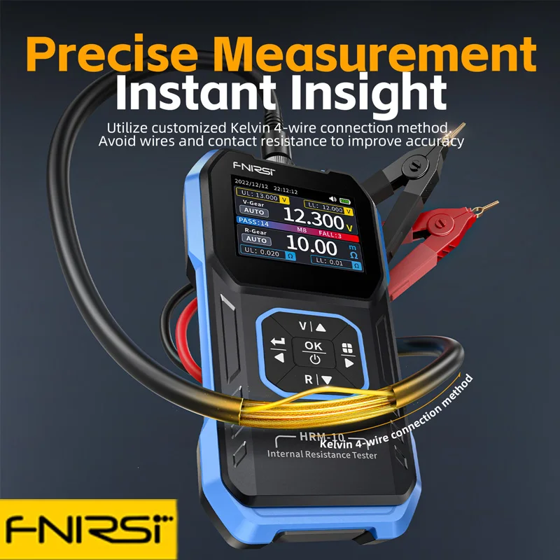 

Fnirsi Hrm-10 Battery Voltage Internal Resistance Tester 18650 High-Precision Ac Acid Lithium Lead Car Battery Capacitor Tester