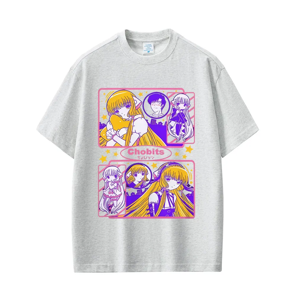 Japanese Anime Chobits Chi Graphic T-shirt Men Women Clothing Casual Cotton Vintage T Shirts Kawaii Cartoon Oversized T-shirts