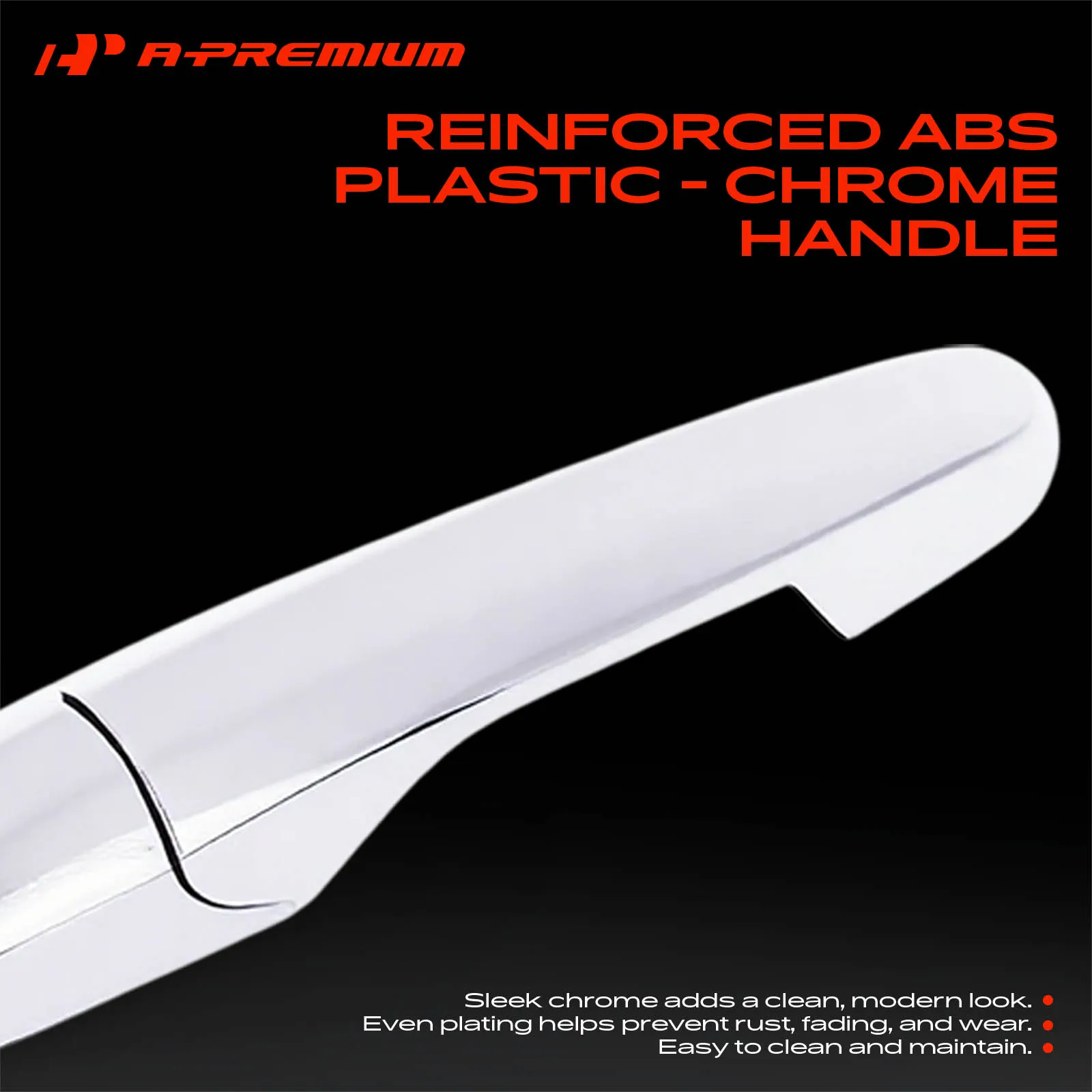 A-Premium Front Passenger Side Exterior Door Handle with Keyhole Chrome for Fiat 500 2012-2019