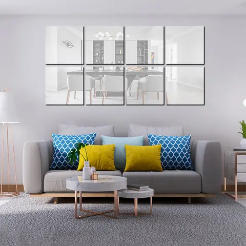 st 20*20 cm Spegelväggklistermärken Akryldekal Dekoration Vardagsrum Mjuka Plastspegelark Hem DIY Självhäftande Spegel 6 best sales restaurangdekoration - №1