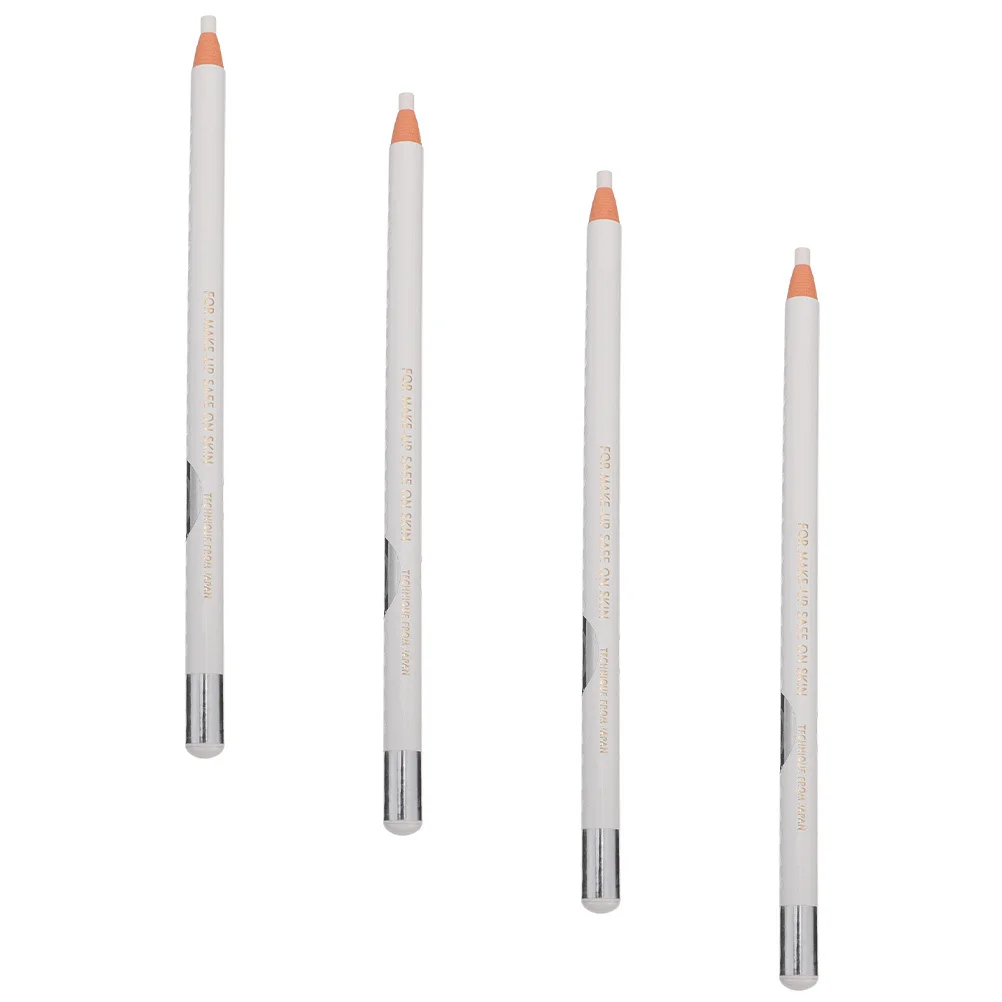 

4pcs White Eyebrow Pencil Multipurpose Eyeliner Smooth Long-Lasting Eye Makeup Tool Eyeliner Set Accessory