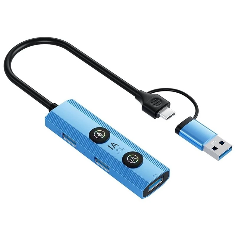 ABJG-AI Smart Voice Dock Station 5 In 1 USB Type C Hub For PC/Laptop Desktop/Tablet Compatibility