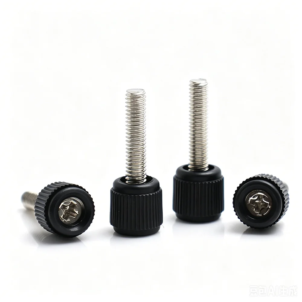 10 /30pcs Knurled Thumb Screws Phillips Drive Round Head Tapered Straight Plastic Head Hand Tighten Adjustment Bolts M3 M4 6-32