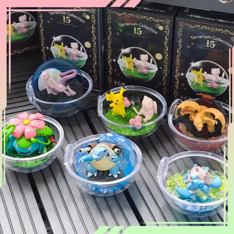 

In Stock Pet Elf 6pc Crystal Elf Ball Elf Ball Frog Flower Pikachu Water Turtle Miniature Scene Boxed Kawaii Pet Figure