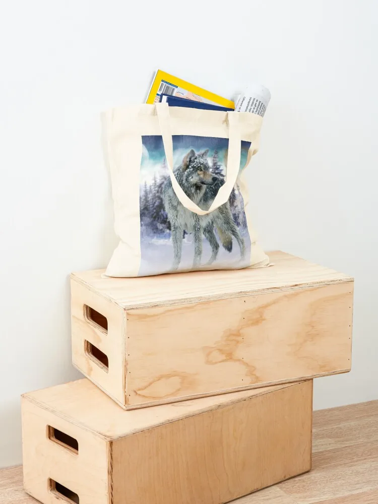 حقيبة يد وولف توت للنساء للمتسوقين وحقيبة يد وحقيبة قماش