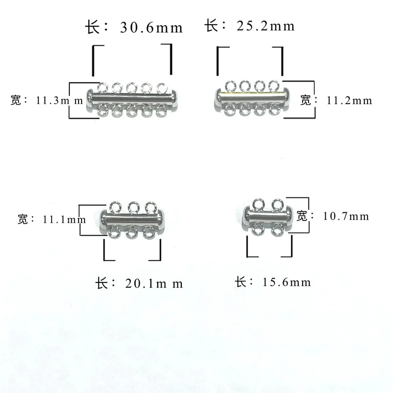 1Set Solid 925 Sterling Silver Pearl Buckle Connector Double Triple Bracelet Necklace DIY Jewelry Making