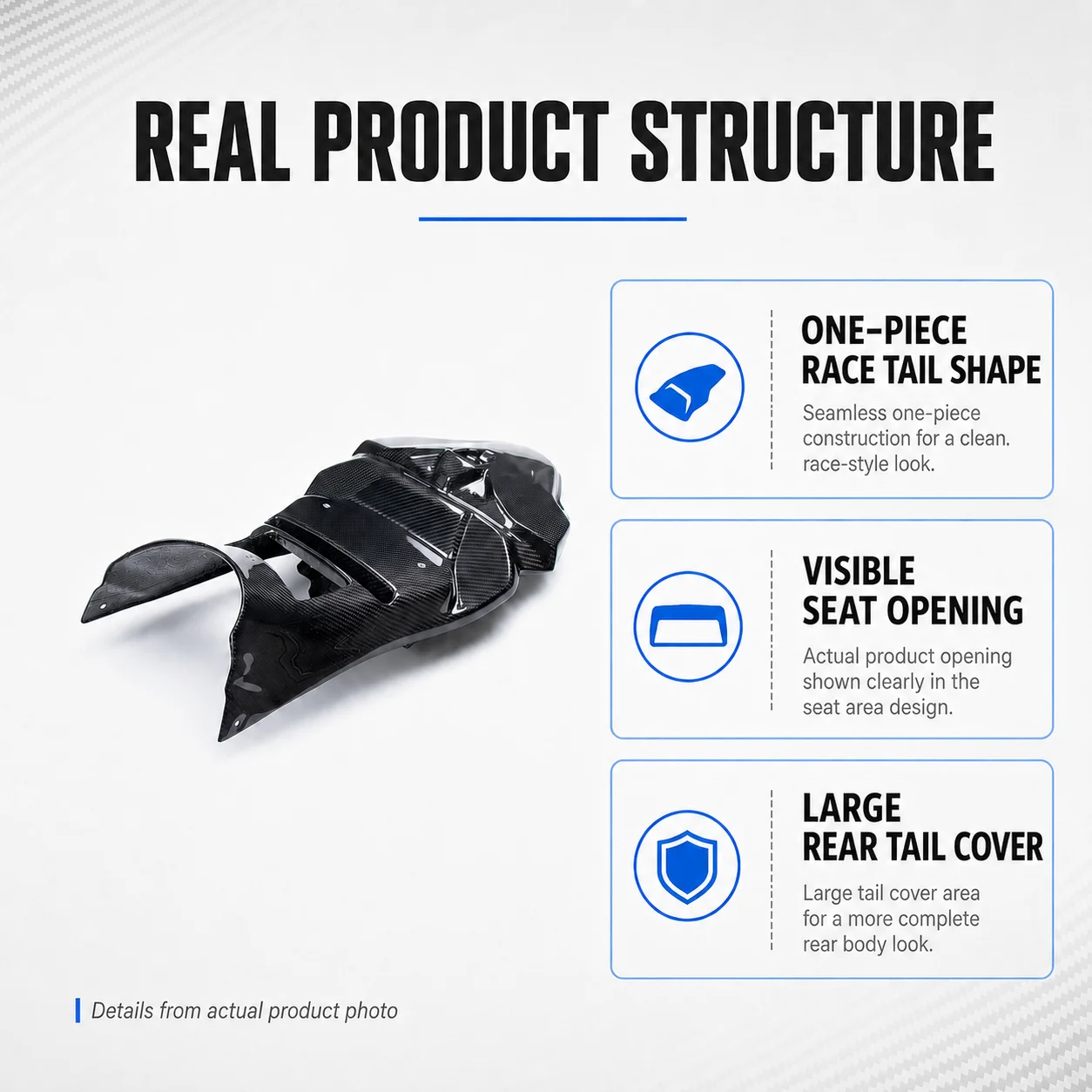 Motorcycle Accessories Race Seat Unit Racing Ailerons Fairing Real Carbon Fiber Modified Part For BMW M1000RR 2023 2024 Supplies