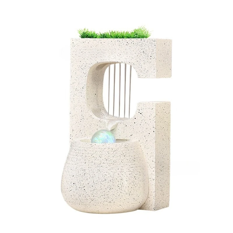 

Chinese simple balcony landscaping flowing water ornament lucky fountain crystal ball office humidification
