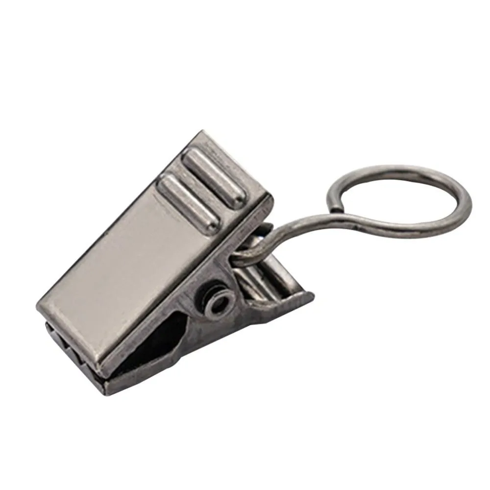 

100Pcs Stainless Steel Window Curtain Clips Hanging Opening/Closed Mouth Shower Curtain Hook Clips Fixed Small Drapes Clamp