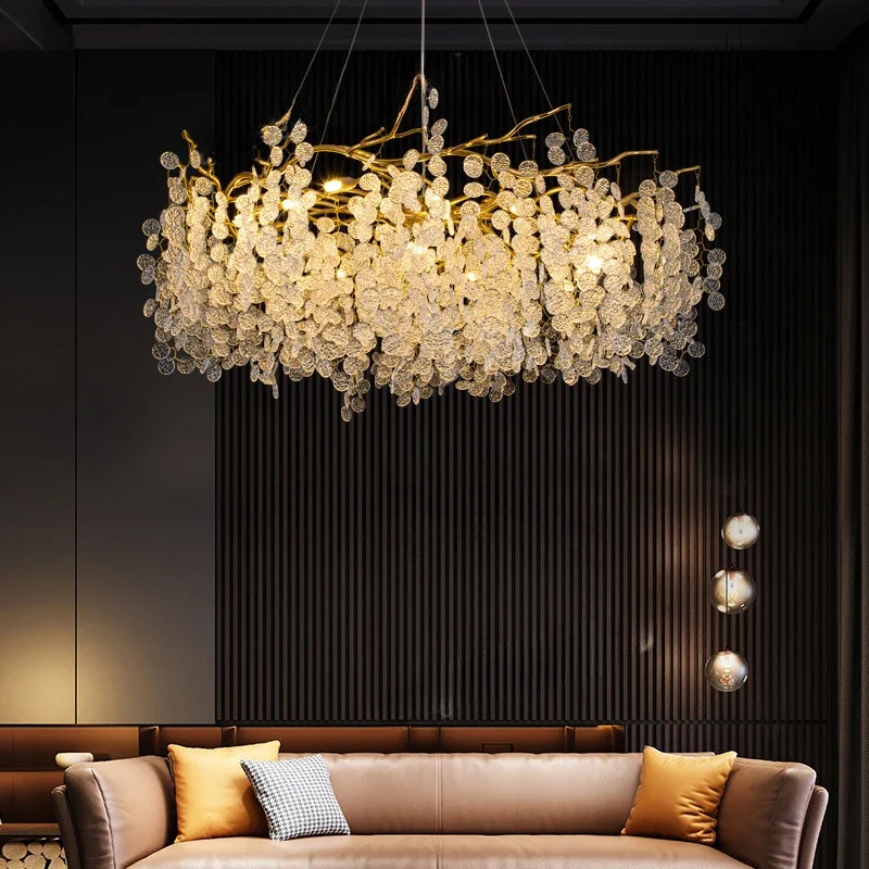 Large Crystals Chandeliers LED Luxury Crystal Ceiling chandelier for Living Room Indoor Creative Lighting