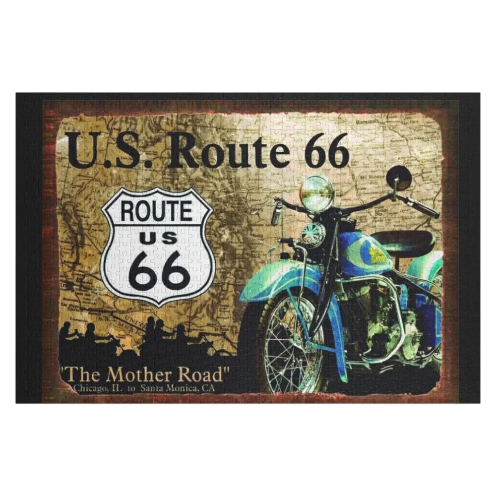 

U.S ROUTE 66 Jigsaw Puzzle Wood Photo Personalized Customizable Child Gift Custom Wooden Name Personalized Kids Gifts Puzzle